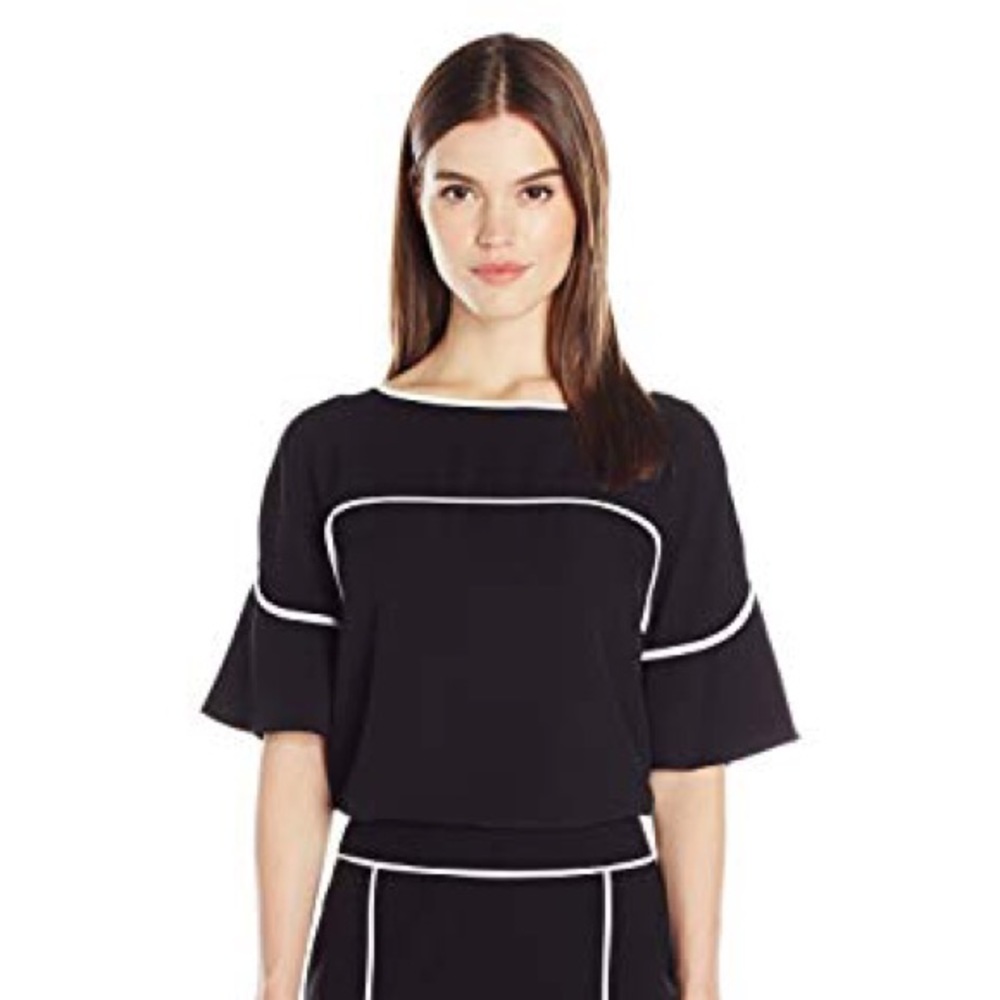Calvin Klein Flutter Sleeve Blouse